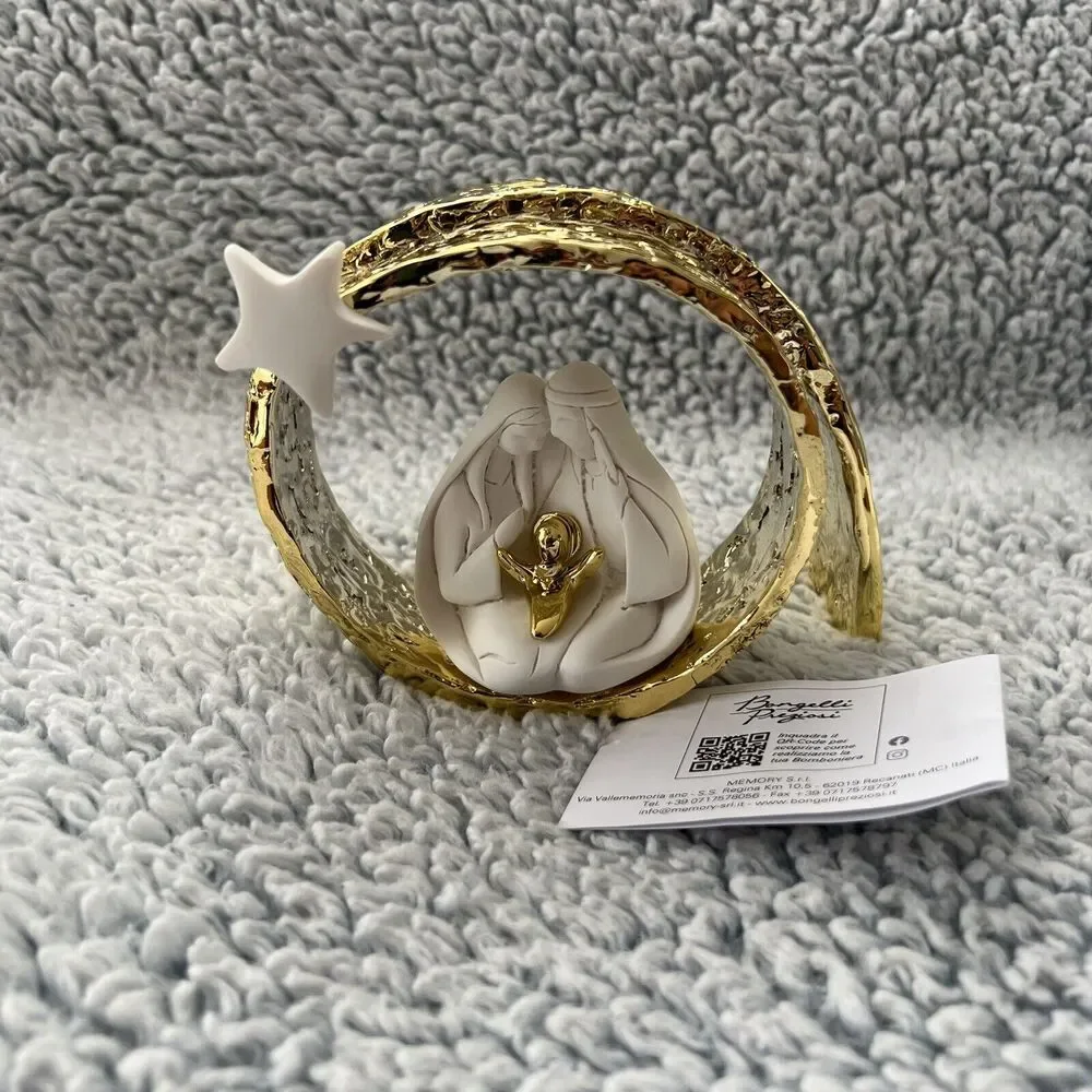 Bongelli Preziosi Nativity Three Figures In One-Piece Set Gold White NEW in Box - Picture 10 of 16